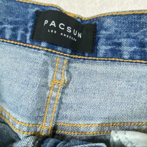 Pacsun Jeans Slim Straight Fit 30x30 Ripped Jeans light wash distressed pants - Picture 2 of 10